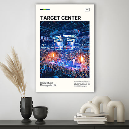 Target Center Print, Minnesota Timberwolves Stadium Canvas Art, Fan Gifts, Sport Art, Canvas Print Wall Art