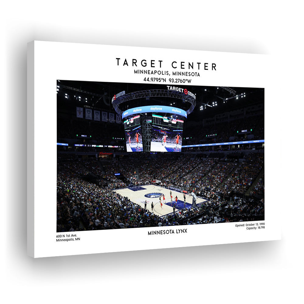 Target Center, Minnesota Lynx Basketball Stadium Wall Art Print, W Decor, Canvas Print Wall Art, Man Cave Gift