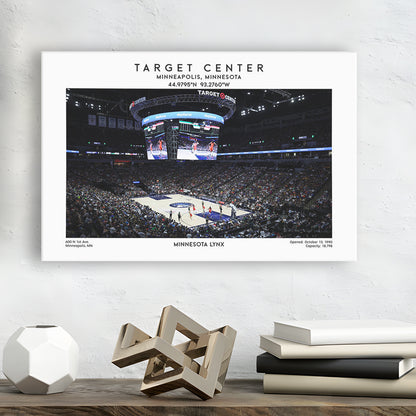 Target Center, Minnesota Lynx Basketball Stadium Wall Art Print, W Decor, Canvas Print Wall Art, Man Cave Gift
