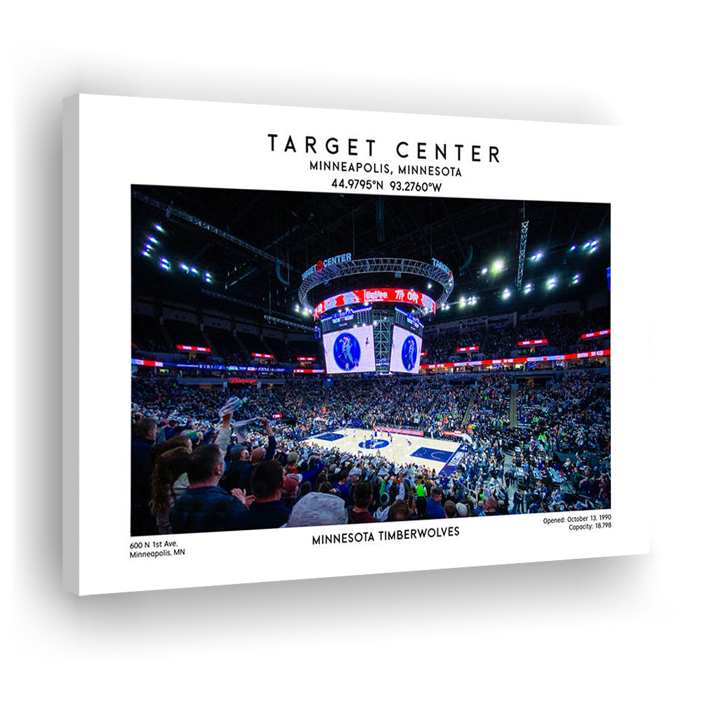 Target Center, Minnesota Timberwolves Basketball Stadium Wall Art Print, Canvas Print Wall Art, Man Cave Gift