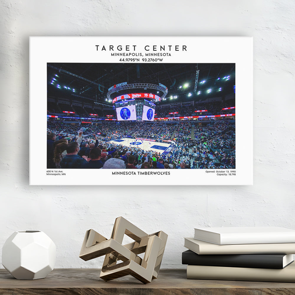 Target Center, Minnesota Timberwolves Basketball Stadium Wall Art Print, Canvas Print Wall Art, Man Cave Gift
