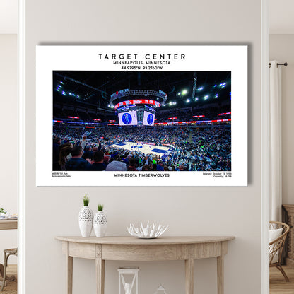 Target Center, Minnesota Timberwolves Basketball Stadium Wall Art Print, Canvas Print Wall Art, Man Cave Gift
