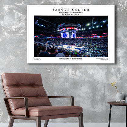 Target Center, Minnesota Timberwolves Basketball Stadium Wall Art Print, Canvas Print Wall Art, Man Cave Gift
