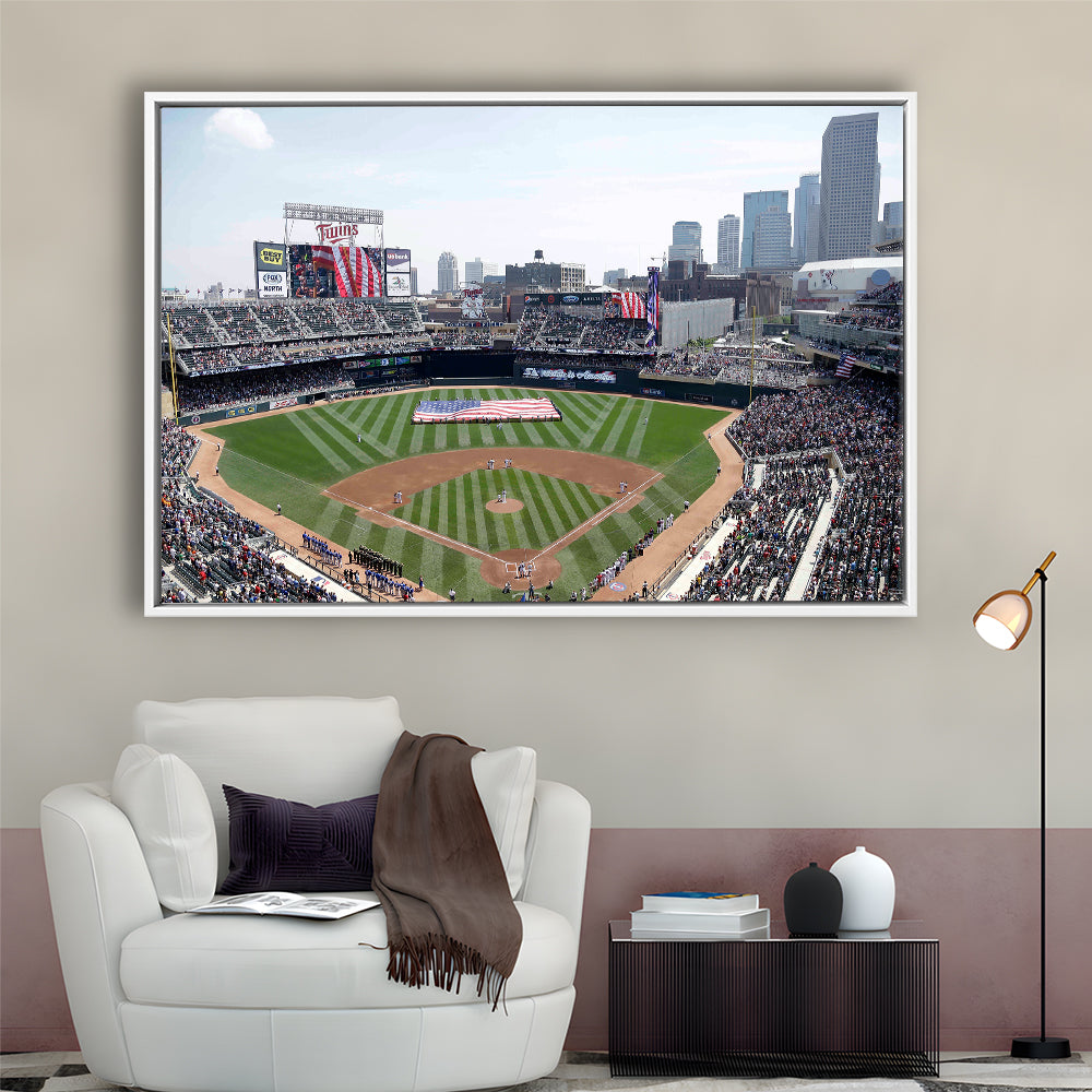 Target Field All Star, Stadium Canvas, Sport Art, Framed Canvas Print Wall Art, Floating Frame