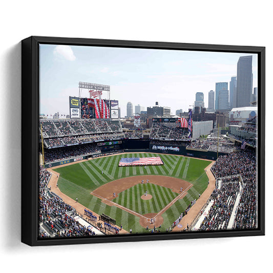 Target Field All Star, Stadium Canvas, Sport Art, Framed Canvas Print Wall Art, Floating Frame