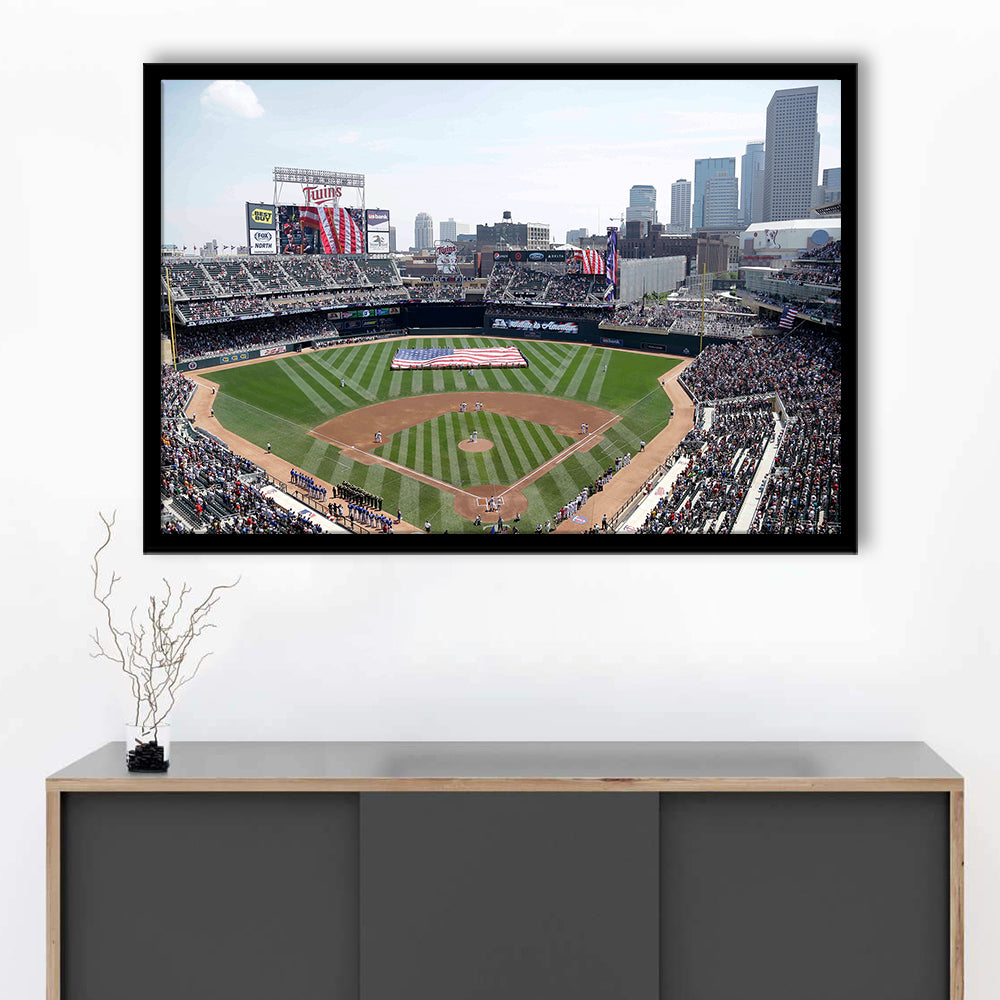 Target Field All Star, Stadium Canvas, Sport Art, Gift for him, Framed Art Print Wall Decor, Picture Framed