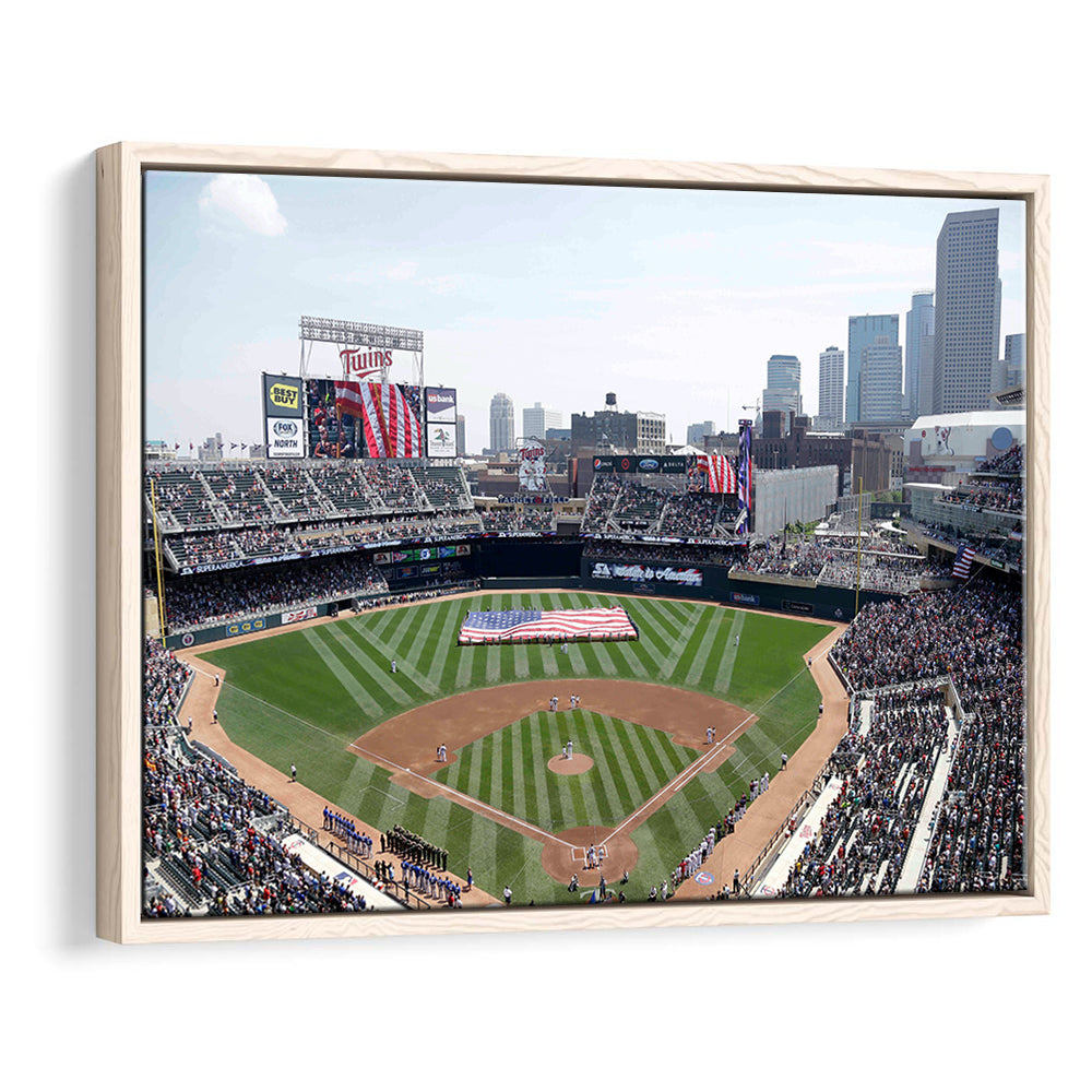 Target Field All Star, Stadium Canvas, Sport Art, Framed Canvas Print Wall Art, Floating Frame