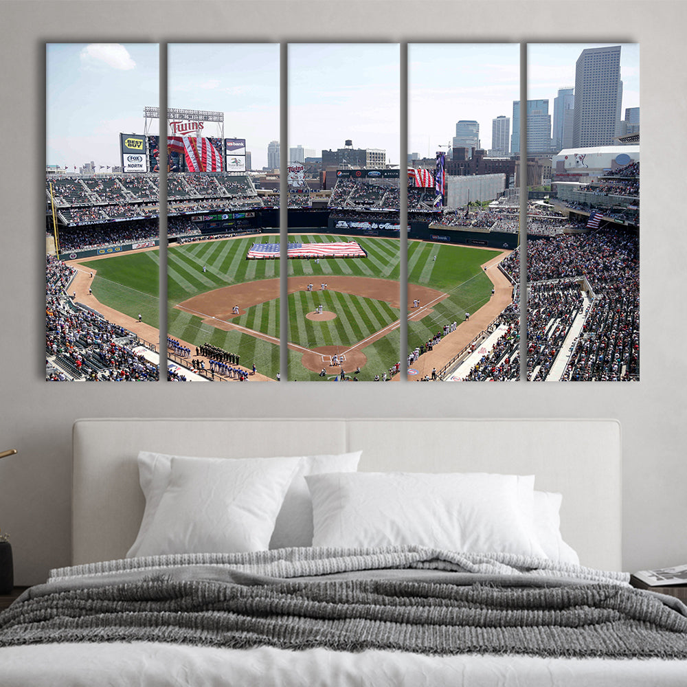 Target Field All Star, Stadium Canvas, Sport Art, 5 Panel B, Extra Large Canvas, Canvas Print Wall Art