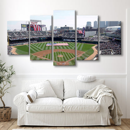 Target Field All Star, Stadium Canvas, Sport Art, Gift for him, 5 Panel, Large Canvas, Canvas Print Wall Art
