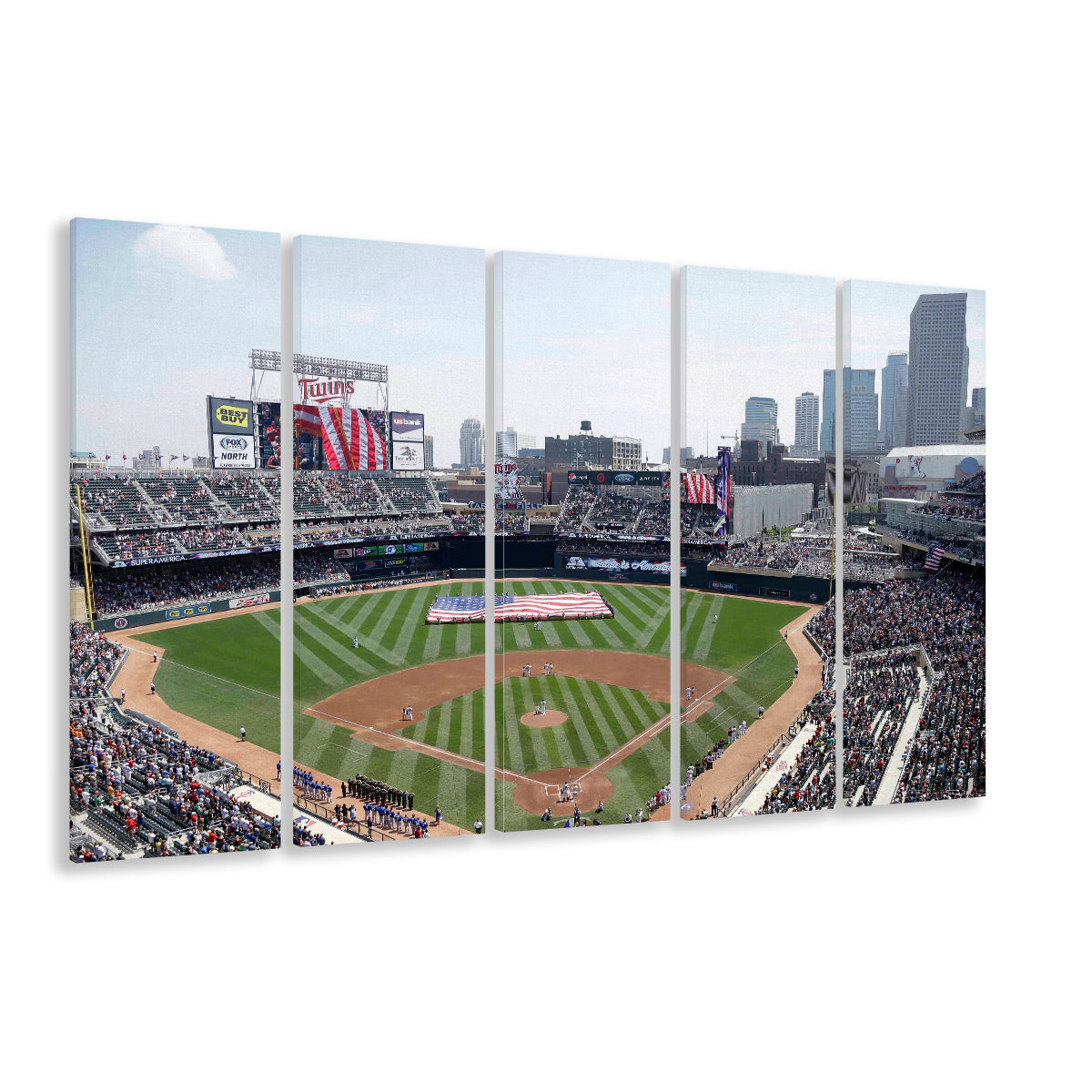 Target Field All Star, Stadium Canvas, Sport Art, 5 Panel B, Extra Large Canvas, Canvas Print Wall Art