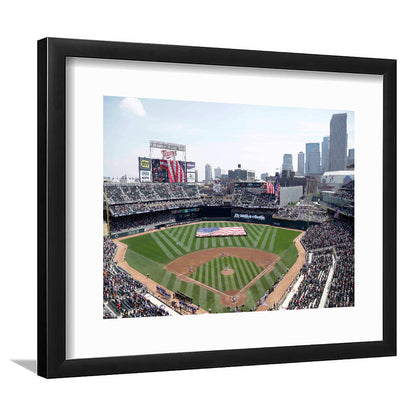 Target Field All Star, Stadium Canvas, Sport Art, Gift for him, White Border Framed Art Print Wall Decor