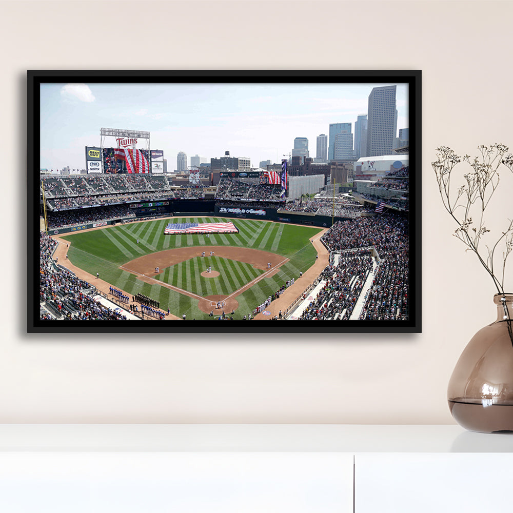 Target Field All Star, Stadium Canvas, Sport Art, Framed Canvas Print Wall Art, Floating Frame
