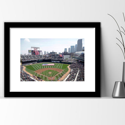 Target Field All Star, Stadium Canvas, Sport Art, Gift for him, White Border Framed Art Print Wall Decor