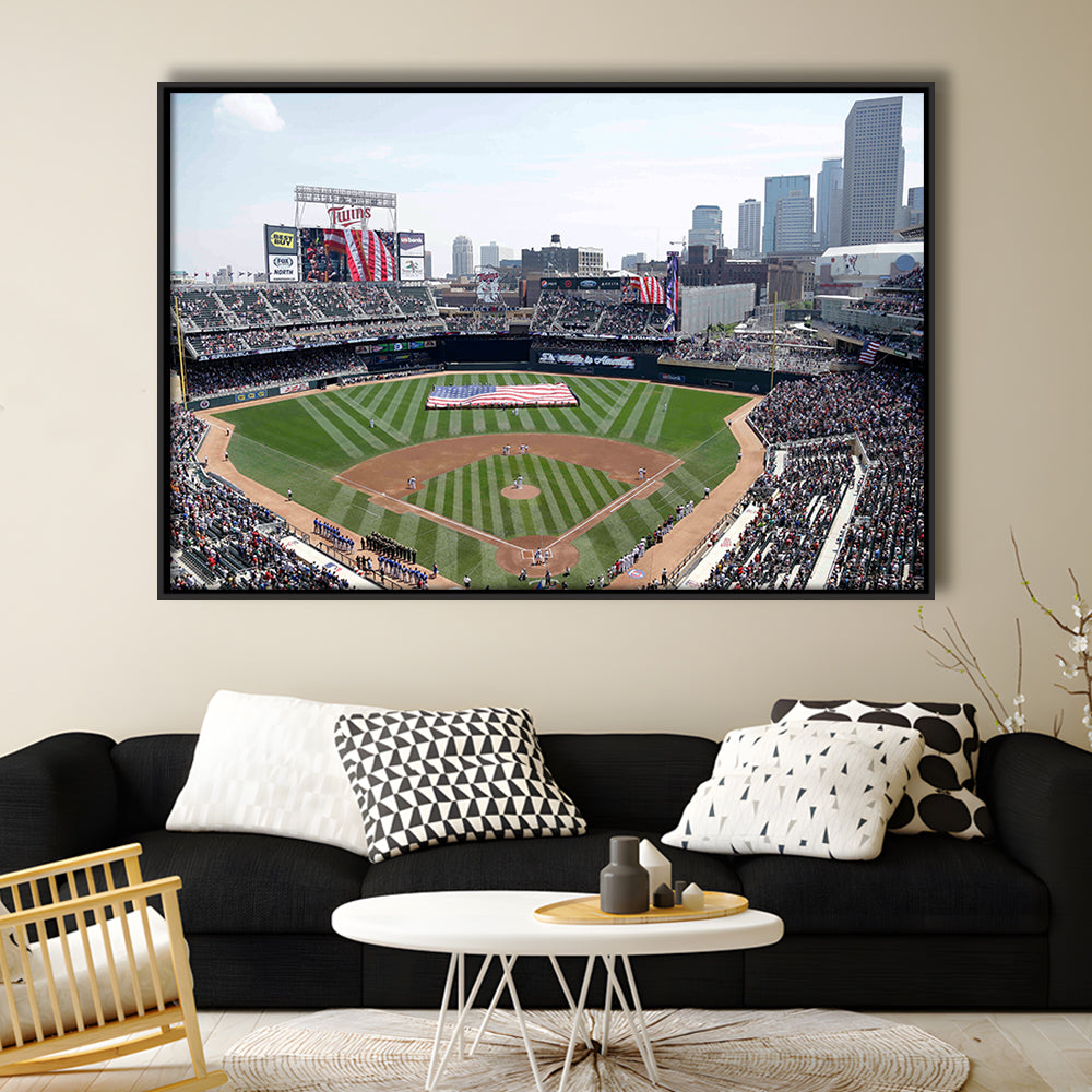 Target Field All Star, Stadium Canvas, Sport Art, Framed Canvas Print Wall Art, Floating Frame
