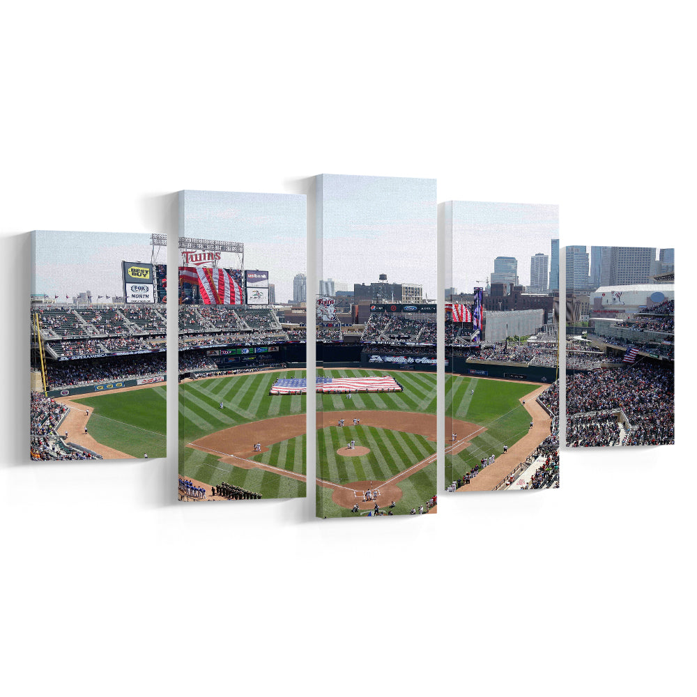 Target Field All Star, Stadium Canvas, Sport Art, Gift for him, 5 Panel, Large Canvas, Canvas Print Wall Art