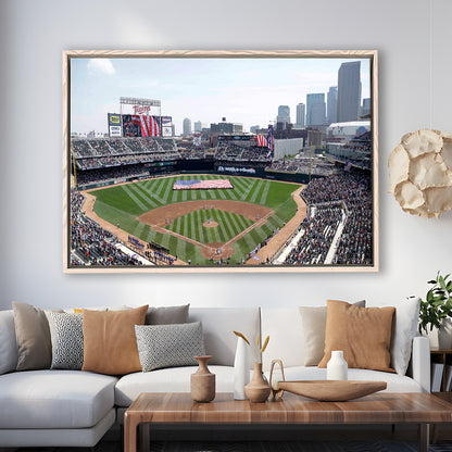 Target Field All Star, Stadium Canvas, Sport Art, Framed Canvas Print Wall Art, Floating Frame