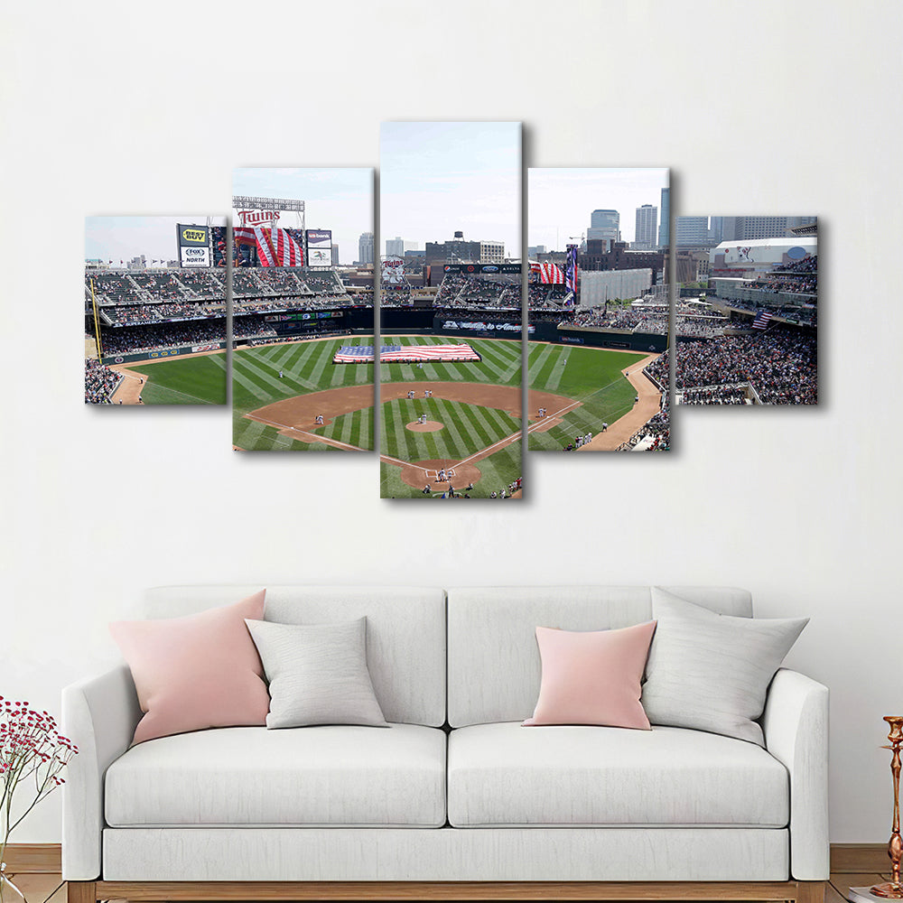 Target Field All Star, Stadium Canvas, Sport Art, Gift for him, 5 Panel, Large Canvas, Canvas Print Wall Art