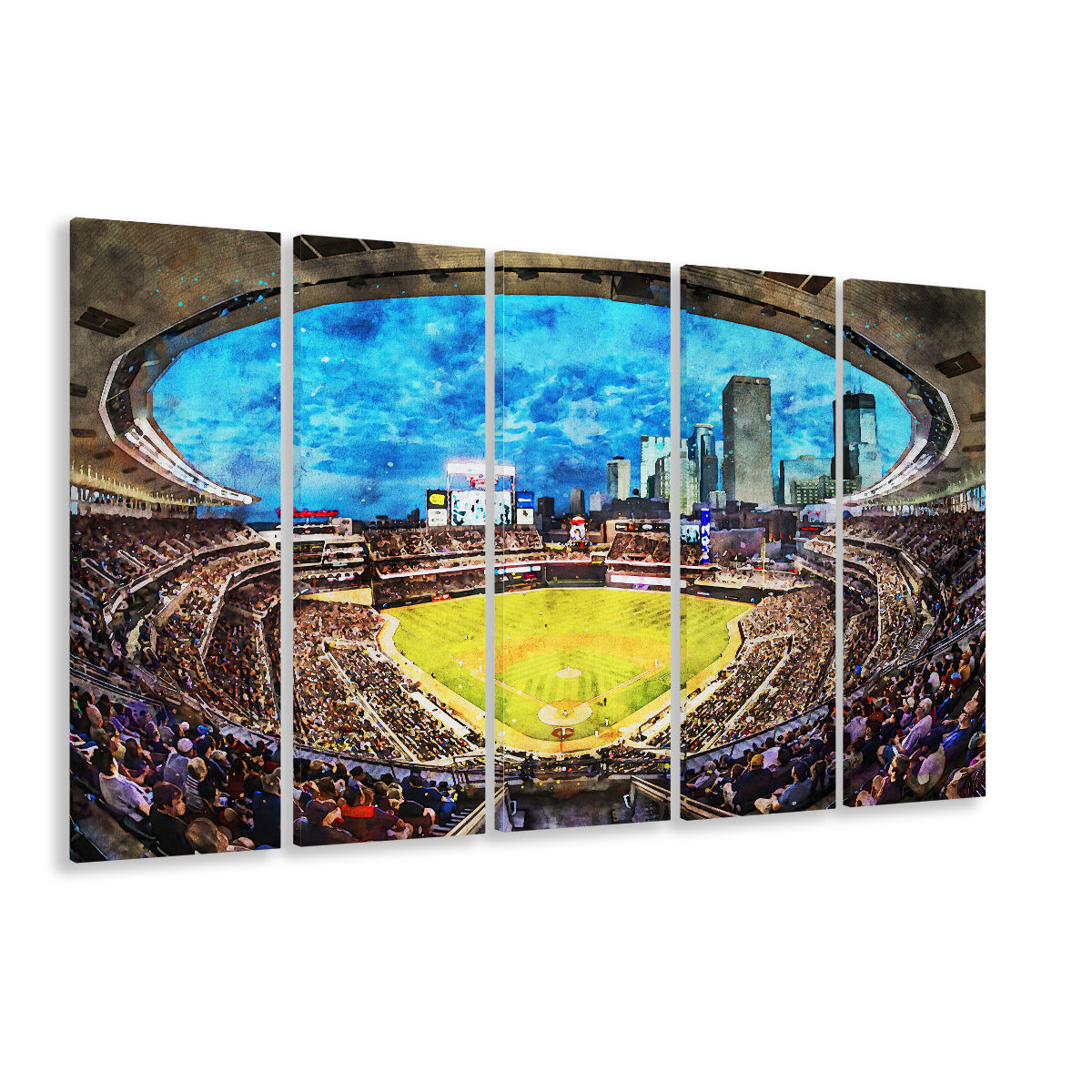 Target Field Baseball Stadium Minnesota Twins, Canvas Art Print, Painting Art, Multi Panels Canvas Print Wall Art