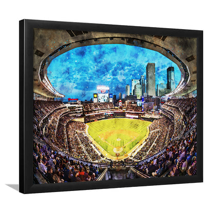 Target Field Baseball Stadium Minnesota Twins, Framed  Print, Painting Art, Framed Art Print Wall Decor, Framed Picture