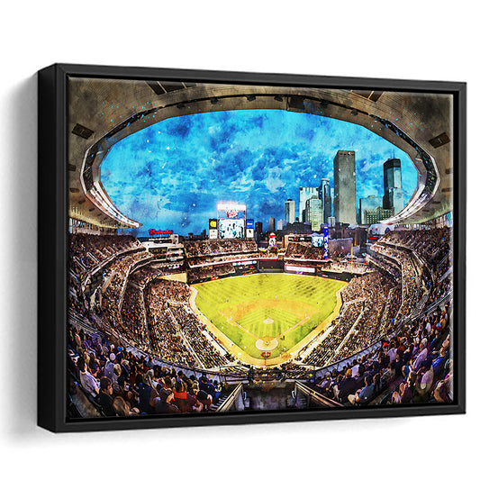 Target Field Baseball Stadium Minnesota Twins, Framed Canvas Print, Painting Art, Floating Framed Canvas Wall Art