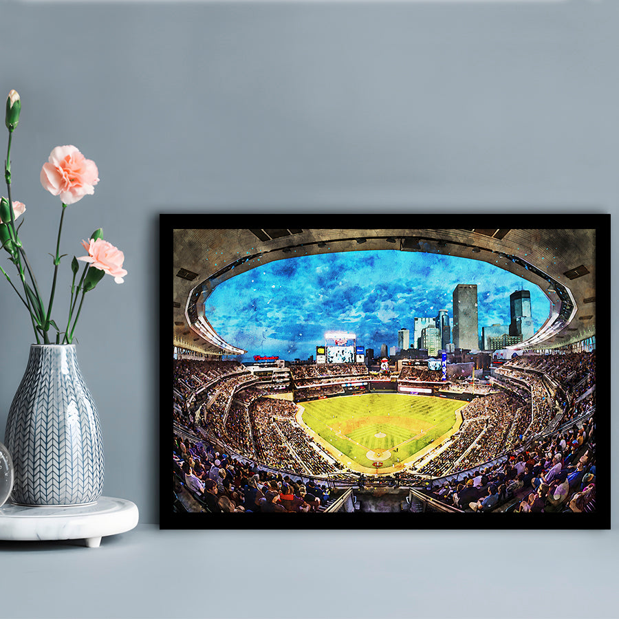 Target Field Baseball Stadium Minnesota Twins, Framed  Print, Painting Art, Framed Art Print Wall Decor, Framed Picture