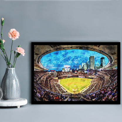 Target Field Baseball Stadium Minnesota Twins, Framed  Print, Painting Art, Framed Art Print Wall Decor, Framed Picture