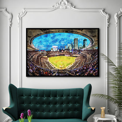 Target Field Baseball Stadium Minnesota Twins, Framed  Print, Painting Art, Framed Art Print Wall Decor, Framed Picture