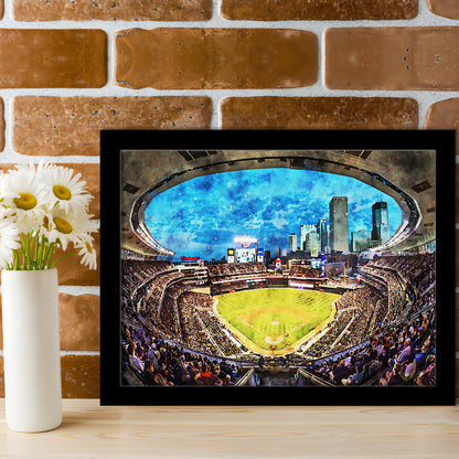 Target Field Baseball Stadium Minnesota Twins, Framed  Print, Painting Art, Framed Art Print Wall Decor, Framed Picture