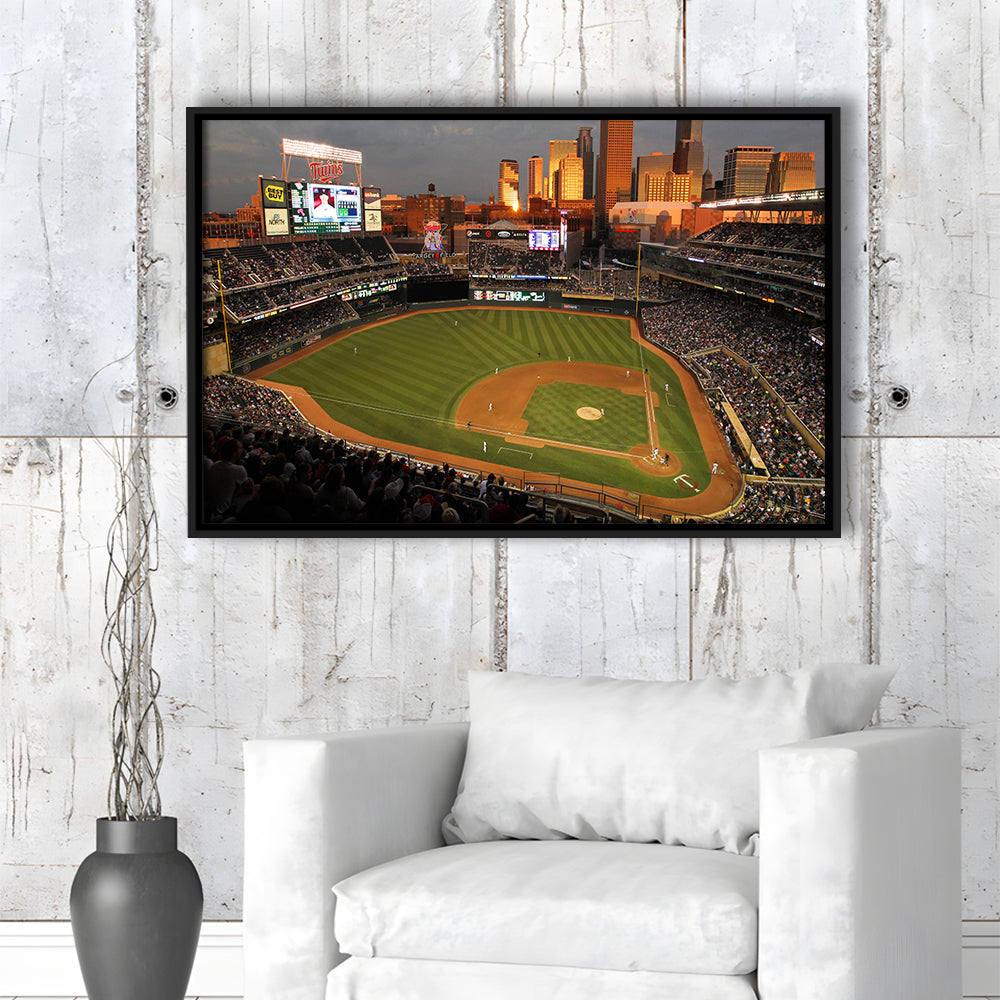 Target Field Minnesota, Stadium Canvas, Sport Art, Framed Canvas Print Wall Art, Floating Frame