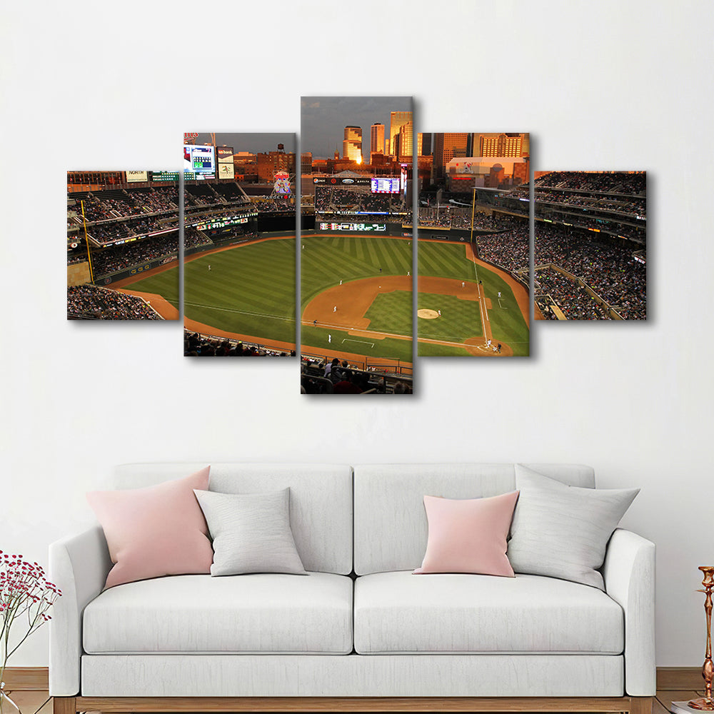 Target Field Minnesota, Stadium Canvas, Sport Art, Gift for him, 5 Panel, Large Canvas, Canvas Print Wall Art