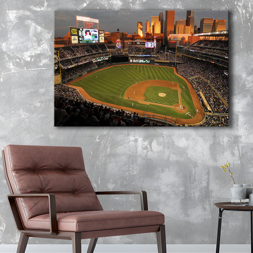 Target Field Minnesota, Stadium Canvas, Sport Art, Gift for him, Man Cave Decor, Art Print, Canvas Print Wall Art