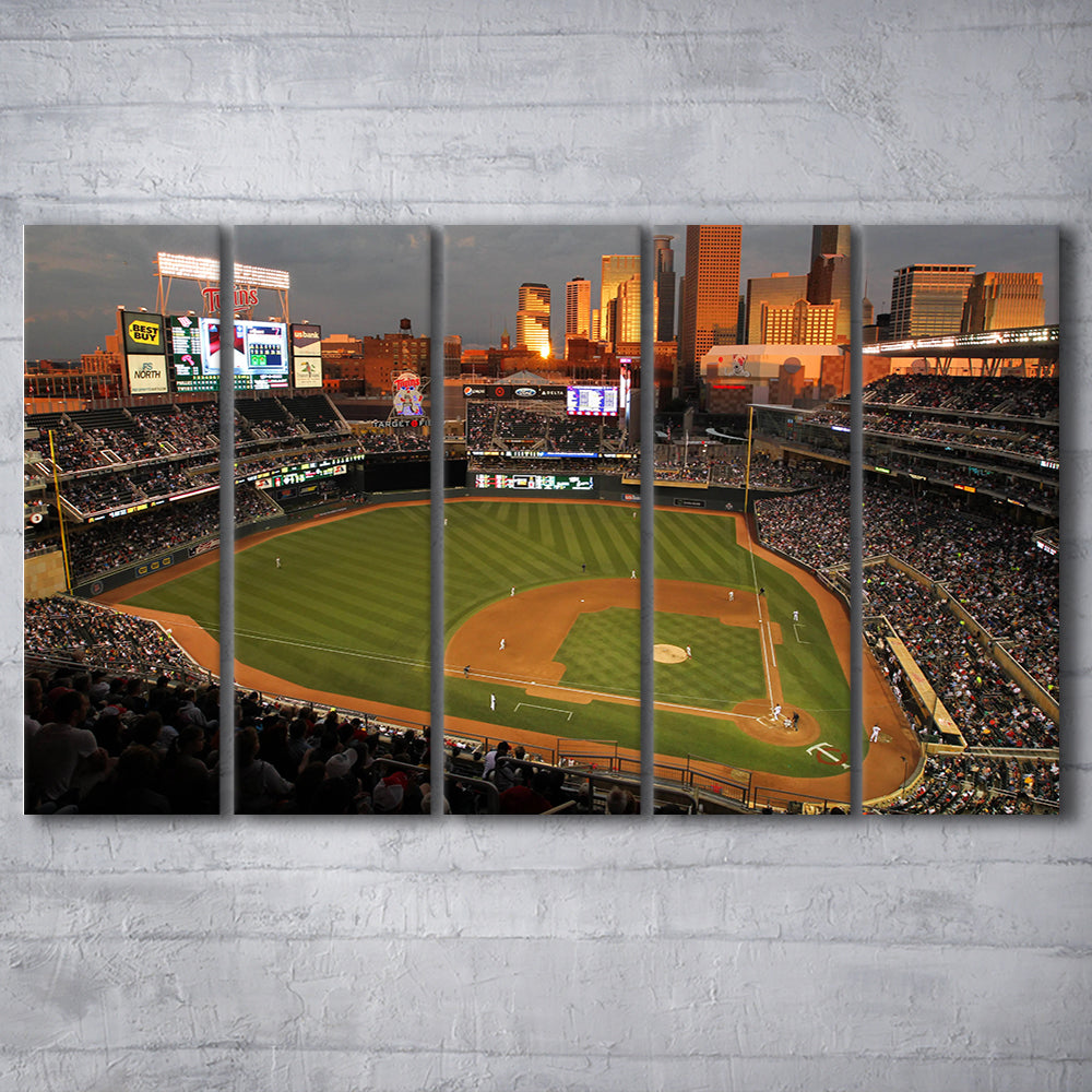 Target Field Minnesota, Stadium Canvas, Sport Art, 5 Panel B, Extra Large Canvas, Canvas Print Wall Art