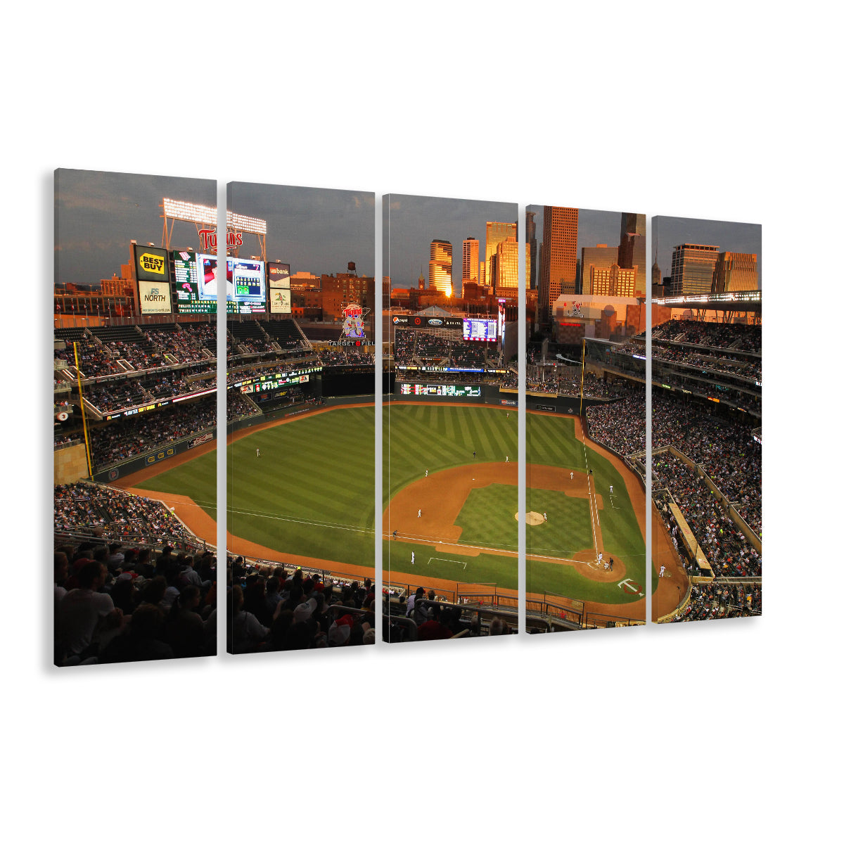 Target Field Minnesota, Stadium Canvas, Sport Art, 5 Panel B, Extra Large Canvas, Canvas Print Wall Art