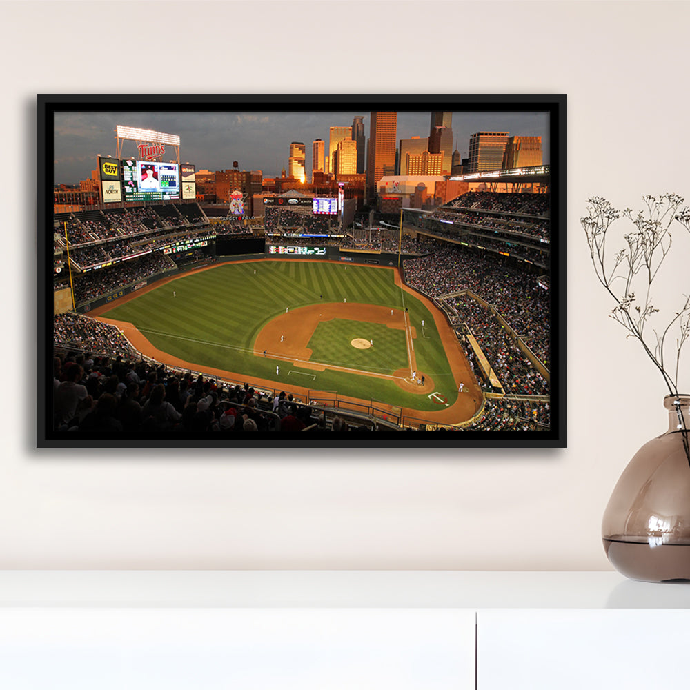 Target Field Minnesota, Stadium Canvas, Sport Art, Framed Canvas Print Wall Art, Floating Frame