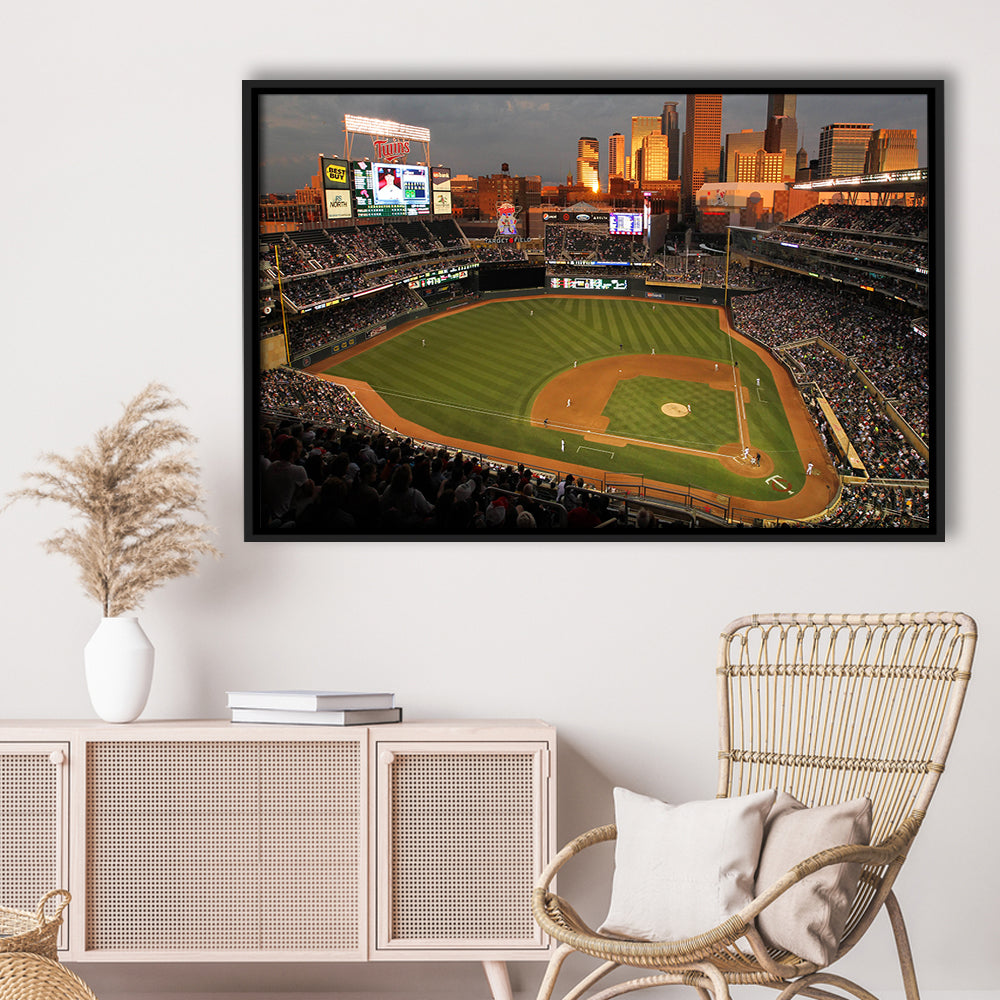 Target Field Minnesota, Stadium Canvas, Sport Art, Framed Canvas Print Wall Art, Floating Frame