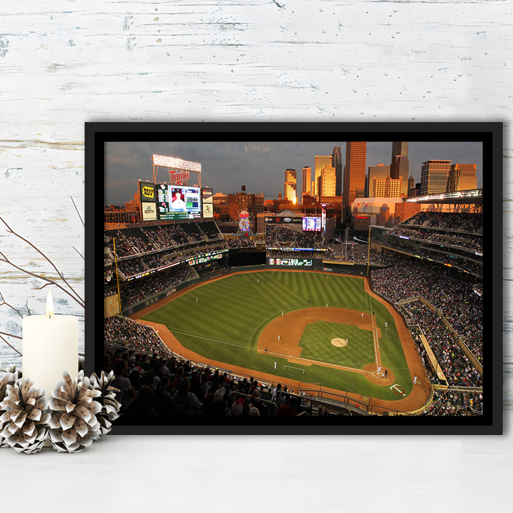 Target Field Minnesota, Stadium Canvas, Sport Art, Framed Canvas Print Wall Art, Floating Frame