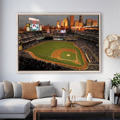 Target Field Minnesota, Stadium Canvas, Sport Art, Framed Canvas Print Wall Art, Floating Frame