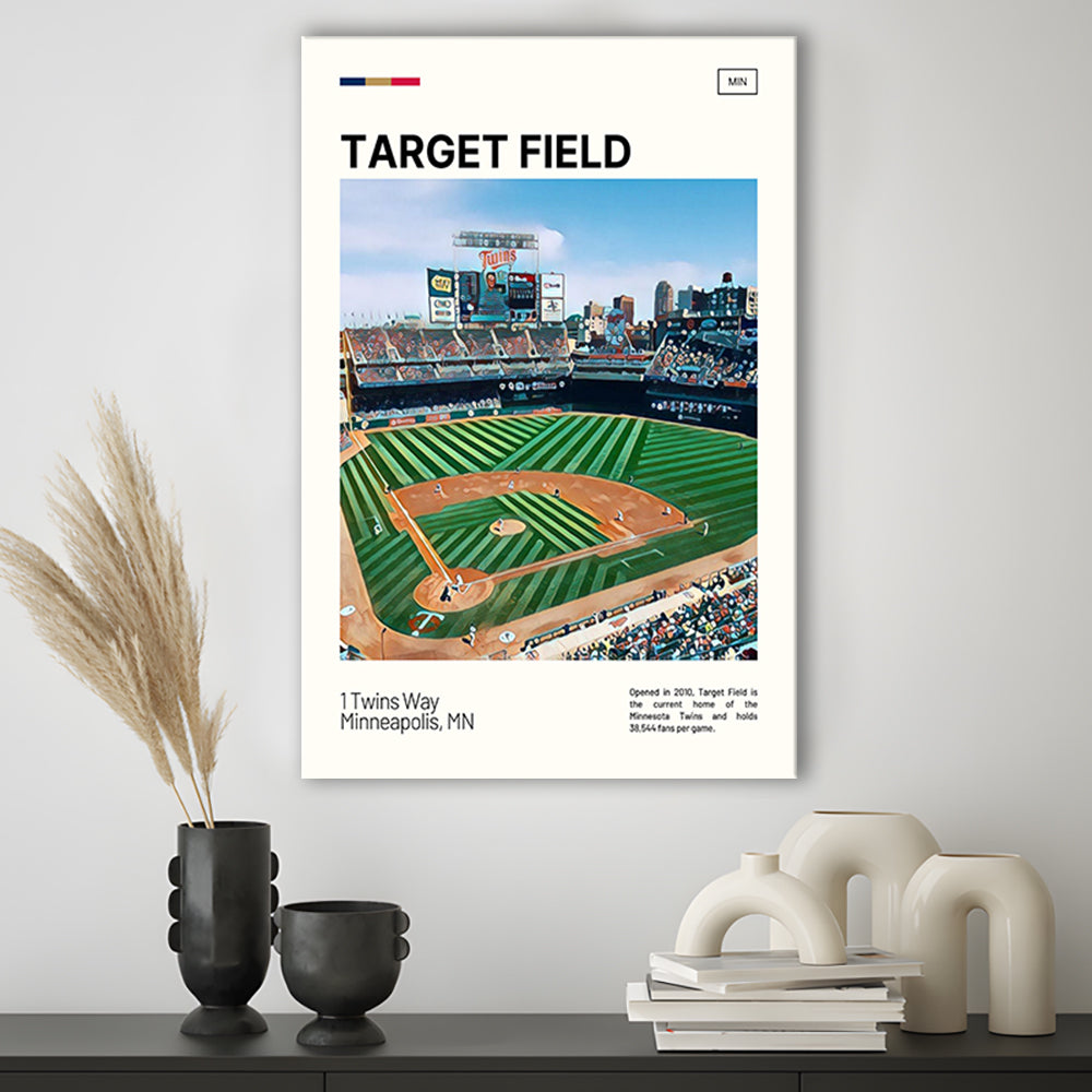Target Field Print, Minnesota Twins Stadium Canvas Art, Fan Gifts, Sport Art, Canvas Print Wall Art