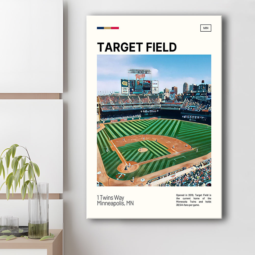 Target Field Print, Minnesota Twins Stadium Canvas Art, Fan Gifts, Sport Art, Canvas Print Wall Art