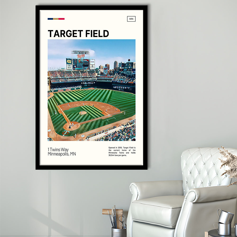 Target Field Print, Minnesota Twins Stadium Art, Gifts for him, Sport Art, Framed Art Print Wall Decor
