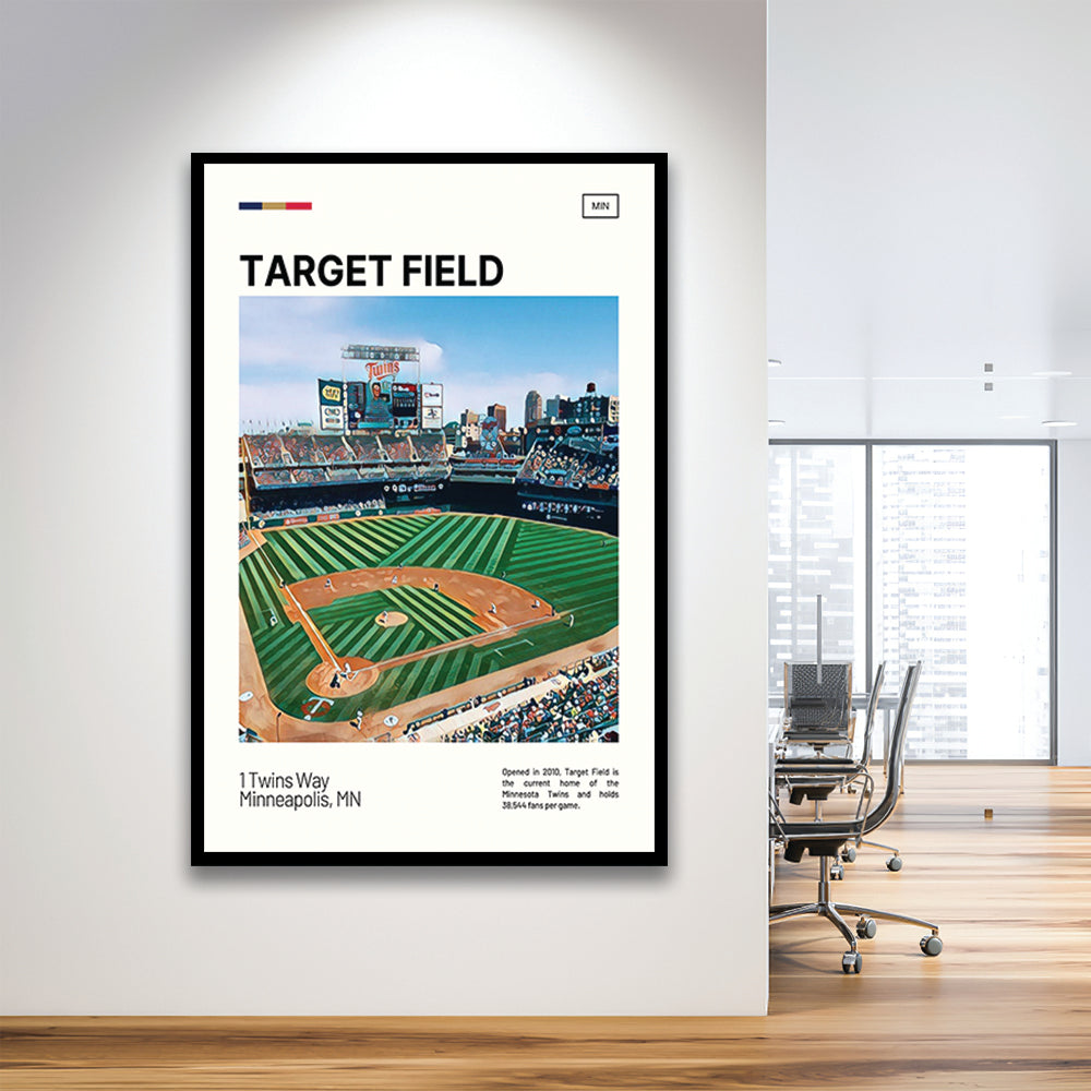Target Field Print, Minnesota Twins Stadium Art, Gifts for him, Sport Art, Framed Art Print Wall Decor