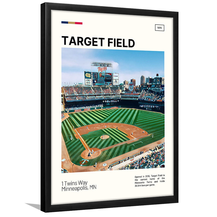Target Field Print, Minnesota Twins Stadium Art, Gifts for him, Sport Art, Framed Art Print Wall Decor