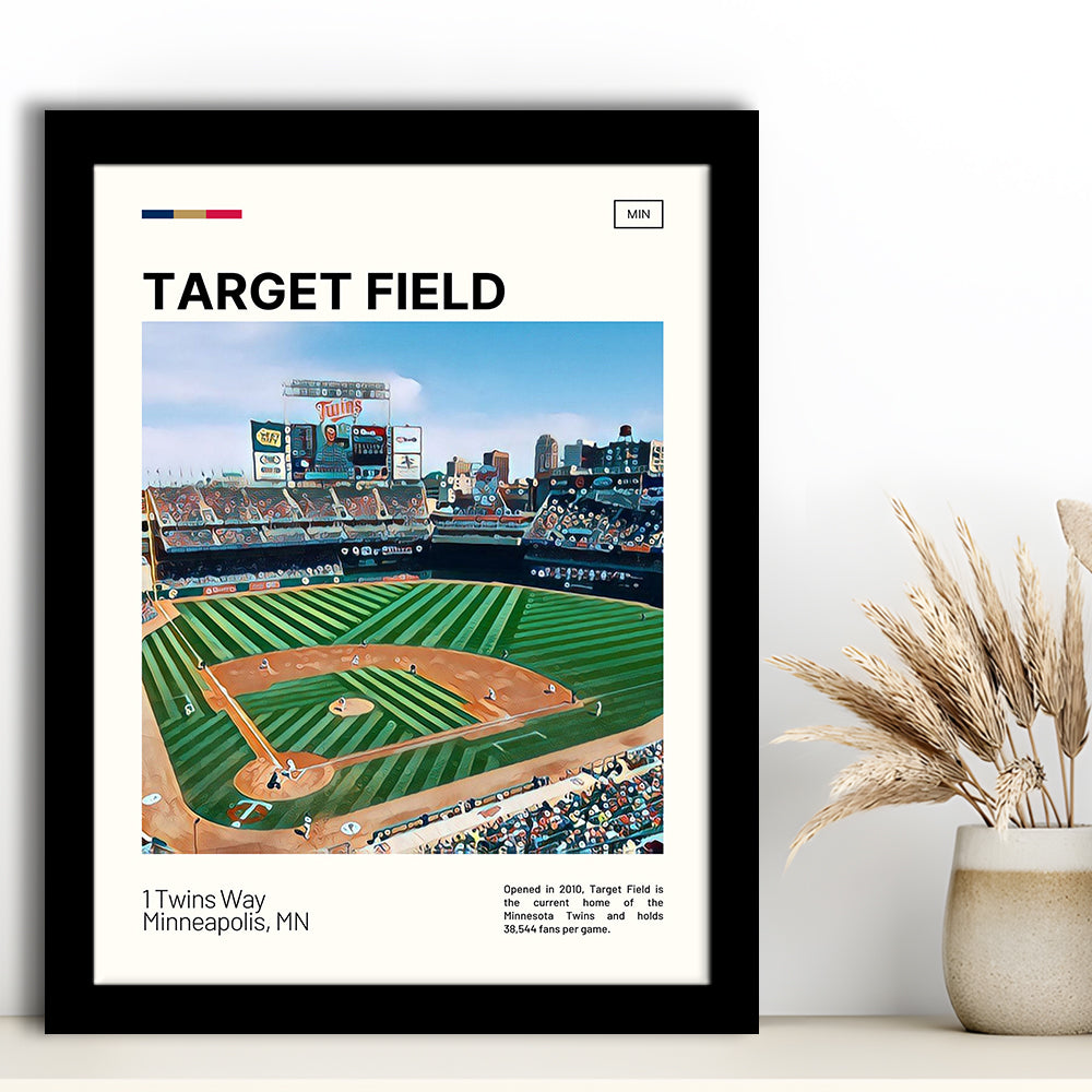 Target Field Print, Minnesota Twins Stadium Art, Gifts for him, Sport Art, Framed Art Print Wall Decor