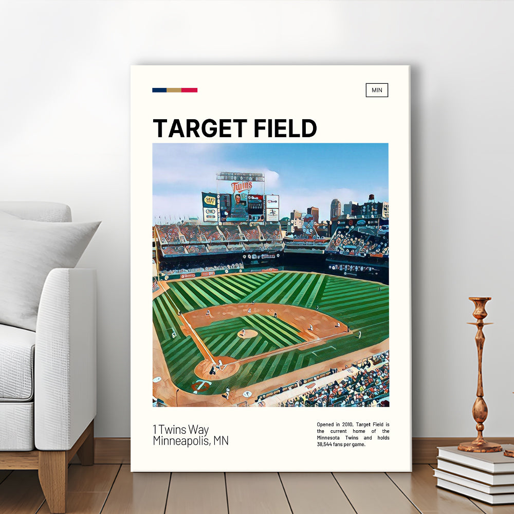 Target Field Print, Minnesota Twins Stadium Canvas Art, Fan Gifts, Sport Art, Canvas Print Wall Art