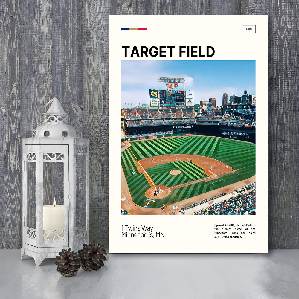 Target Field Print, Minnesota Twins Stadium Canvas Art, Fan Gifts, Sport Art, Canvas Print Wall Art