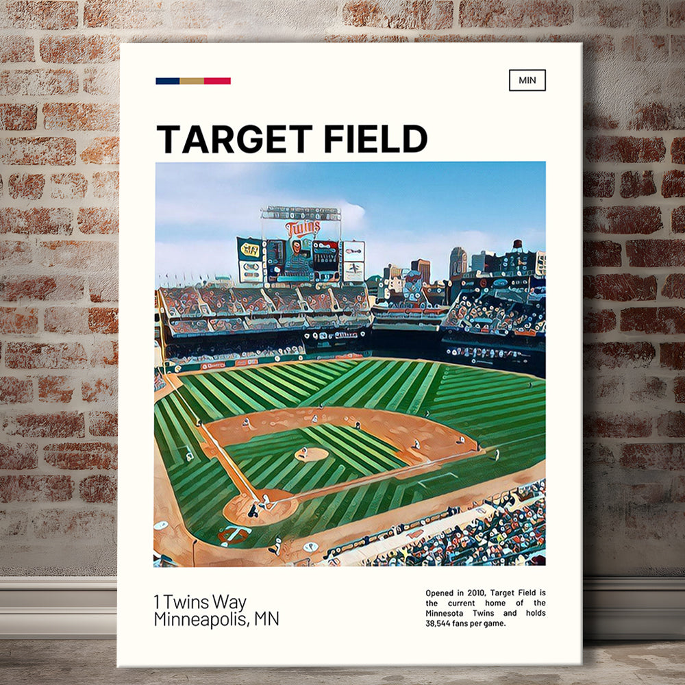 Target Field Print, Minnesota Twins Stadium Canvas Art, Fan Gifts, Sport Art, Canvas Print Wall Art