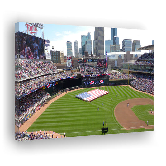 Target Field in Minneapolis, Stadium Canvas, Sport Art, Gift for him, Man Cave Decor, Art Print, Canvas Print Wall Art