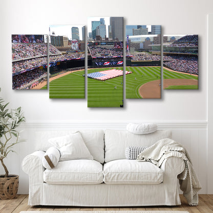 Target Field in Minneapolis, Stadium Canvas, Sport Art, Gift for him, 5 Panel, Large Canvas, Canvas Print Wall Art