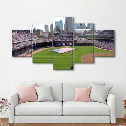 Target Field in Minneapolis, Stadium Canvas, Sport Art, Gift for him, 5 Panel, Large Canvas, Canvas Print Wall Art