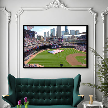 Target Field in Minneapolis, Stadium Canvas, Sport Art, Gift for him, Framed Art Print Wall Decor, Picture Framed
